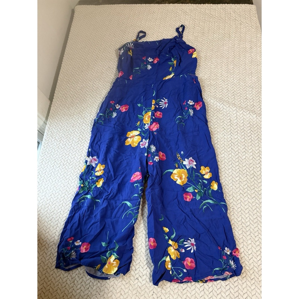 Old Navy Summer‎ Jumpsuit Blue Casual Beachy Large Adjustable Straps Romper
